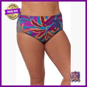 Plus Size High Waist Swim Bottom Tummy Control Shirred Sides